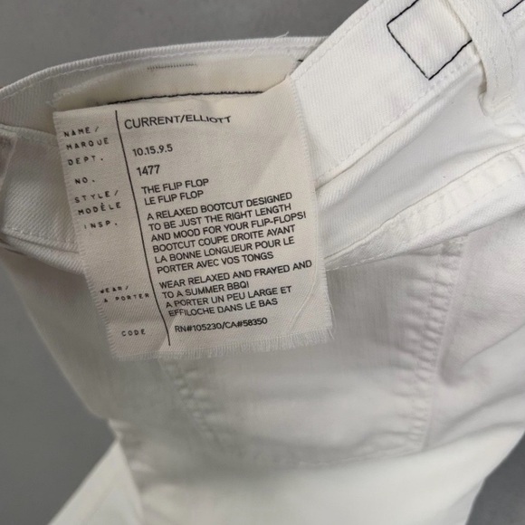 Current Elliott Jeans Womens 29 White The Flip Flop Mid Rise Flare Frayed Hem - Picture 6 of 13
